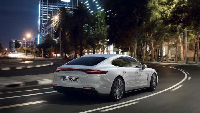 Porsche will unveil two Panamera sports-sedans next month in Geneva. It is the first time hybrids will be the automaker's flagships.