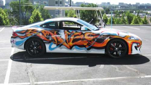 The 2012 Jaguar XK lavishly painted - side