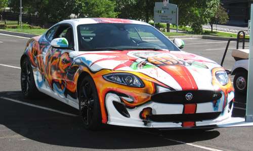 The 2012 Jaguar XK lavishly painted - front