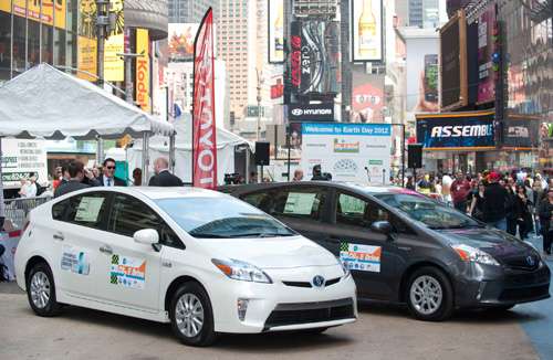 Toyota showcased the Prius in New York on Earth Day last month. Photo©TMS