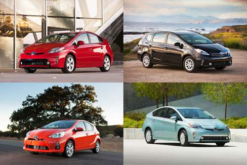 The Toyota Prius family of vehicles. Image courtesy of Toyota.