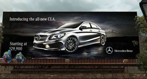 This billboard helps the victim beat the devil in the MB Soul spot. © MBUSA