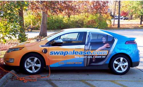 The Swapalease wrapped Chevy Volt. Image courtesy of Scot hall, CEO. 