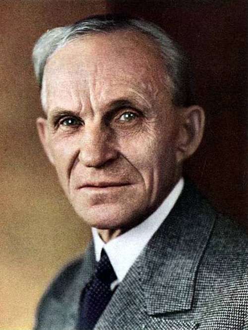 This cropped Time cover image of Henry Ford is public domain. Wikimedia Commons.