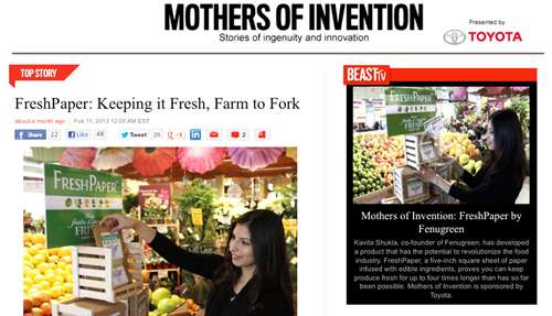 The Daily Beast page announcing the Mothers of Invention
