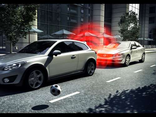An Image from Volvo's City Safety video. Image courtesy Volvo of North America