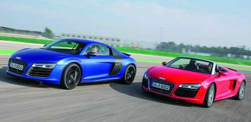 The 2014 Audi R8 Coupe and R8 Spyder. Image courtesy of AoA. 