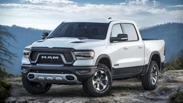 2019 Ram 1500 Rebel front view white color