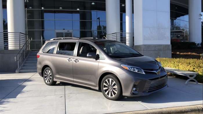 2020 Toyota Sienna Limited Predawn Gray Mica Profile and front end