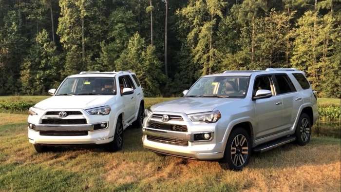 2020 Toyota 4Runner Limited Classic Silver Metallic and 2019 Toyota 4Runner Limited Blizzard Pearl