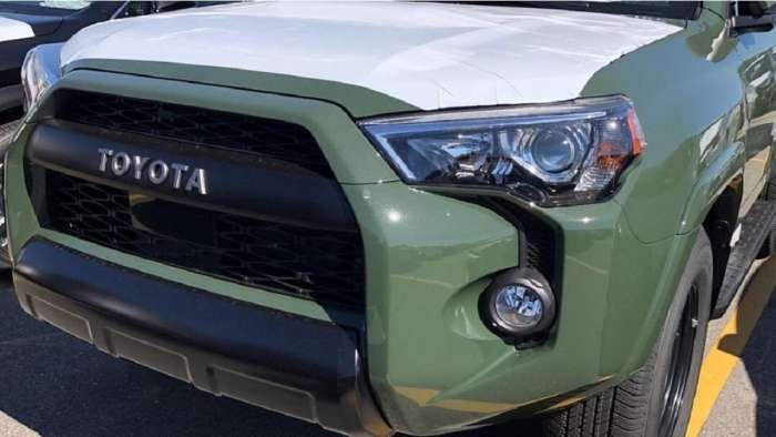 2020 Toyota 4Runner TRD Pro in Army Green front grille