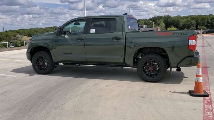 2020 Toyota Tundra TRD Pro in Army Green Profile View