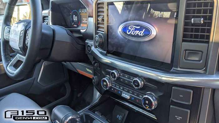 Large interior touchscreen of 2021 Ford F-150