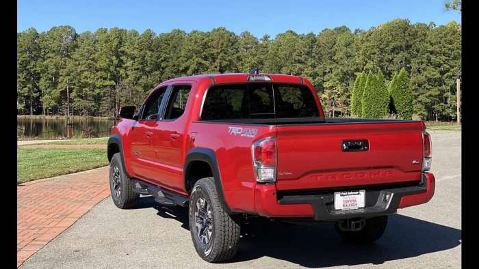 2021 Toyota Tacoma TRD Off-Road Barcelona Red back end rear end