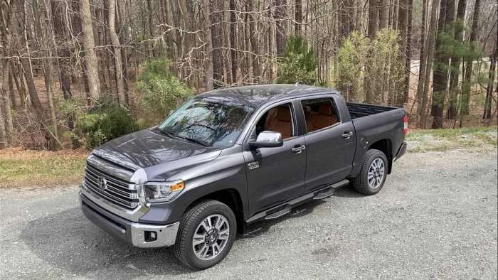 2021 Toyota Tundra 1794 Edition Magnetic Gray profile front end overhead