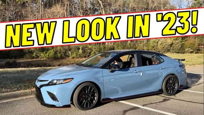 2022 Toyota Camry TRD Cavalry Blue profile view
