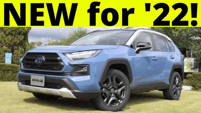 2022 Toyota RAV4 Cavalry Blue profile view and front end