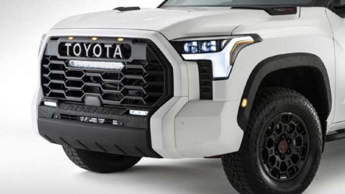 2022 Toyota Tundra TRD Pro white front end front grille