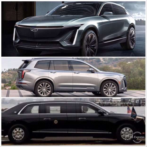 Cadillac Escala Concept, XT6, and the President’s State Car via GM press Room