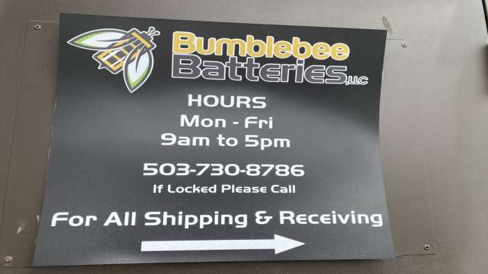 Bumblebee Battery Door Sign Gresham Oregon