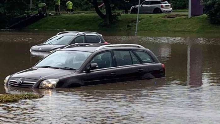 Cars Submerged After Torrential Rains