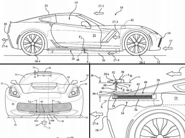 Corvette Active Aero Patent Drawings
