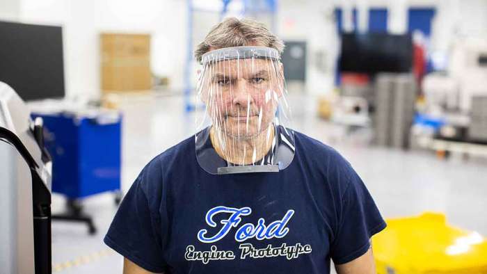 Ford manufacturing medical face shield