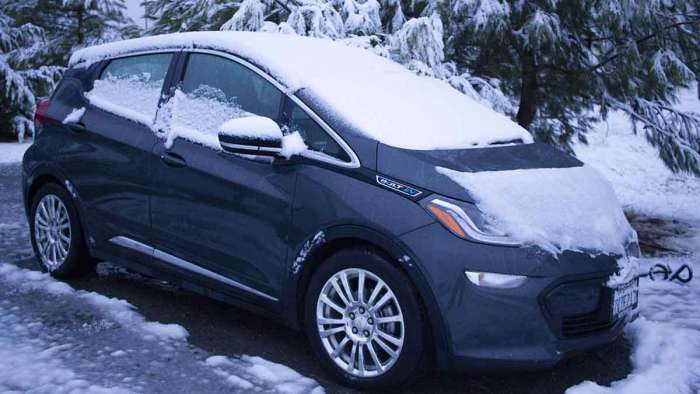 Frozen Chevy Bolt EV, unplugged Chevy Bolt in the cold, Chevy Bolt EV Internal Battery Temperature