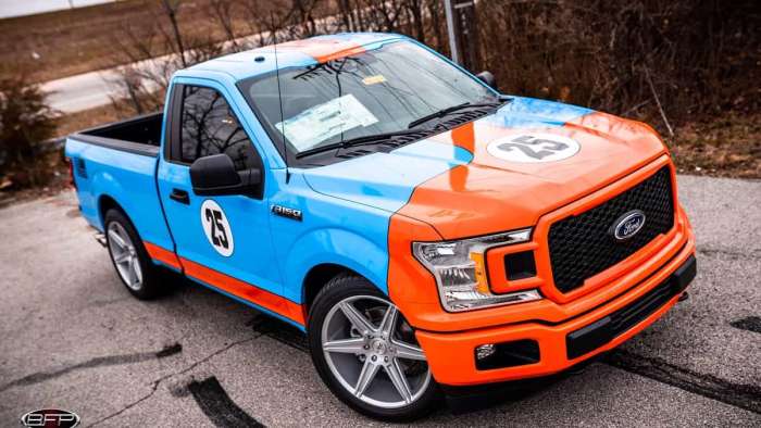 Gulf Livery special ford F-150 pickup truck with performance racing heritage