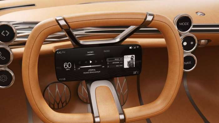 Hyundai sreen on a Genesis Steering Wheel