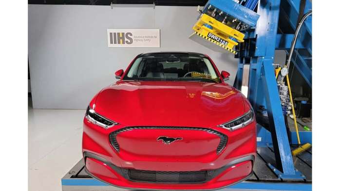 Image of Ford Mustang Mach-E safety test courtesy of IIHS