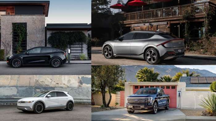 Tesla Model Y, Kia EV6, Hyundai Ionic 5 and Ford F-150 Lightning EVs