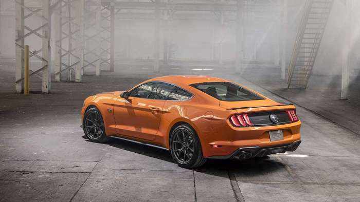 Orange Ford Mustang Muscle Car