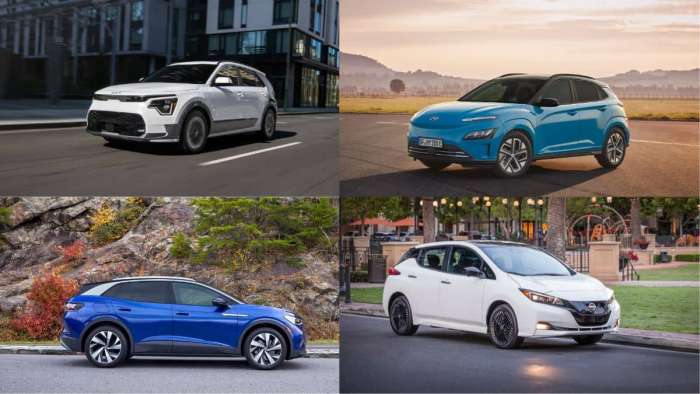 Kia Niro, VW ID.4, Nissan LEAF, Hyundai Kona EVs
