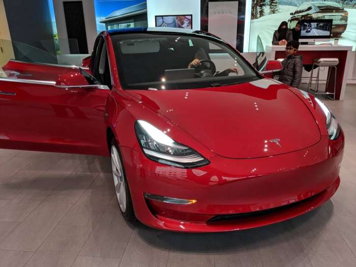 Red Tesla Model 3, 1200x900 size