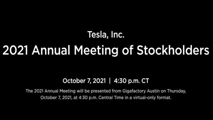 Tesla 2021 Shareholder Meeting