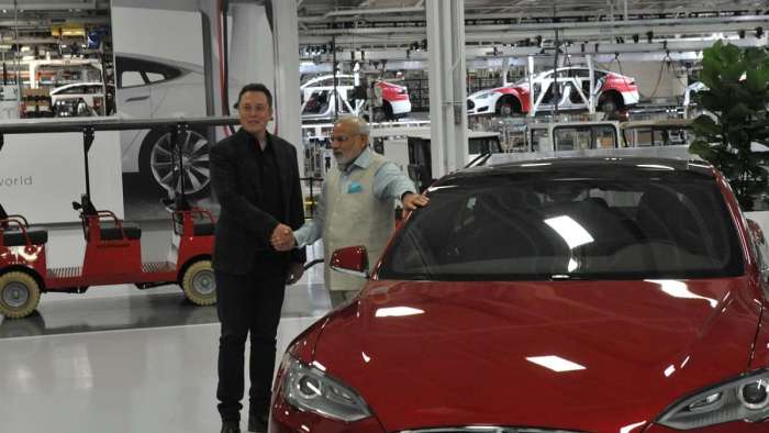 Tesla CEO Elon Musk and Indian PM