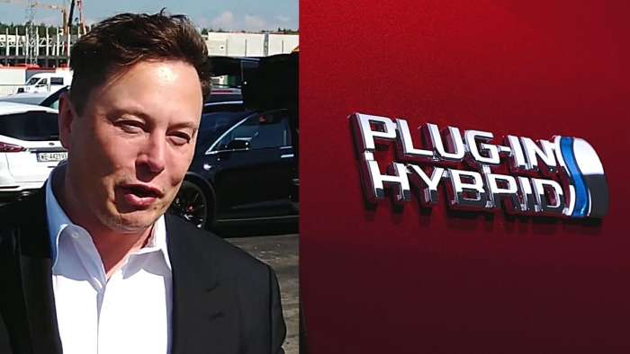 Tesla CEO Elon Musk and Toyota Plugin Hybrid