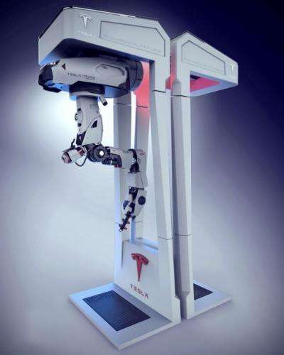 Tesla charging drone