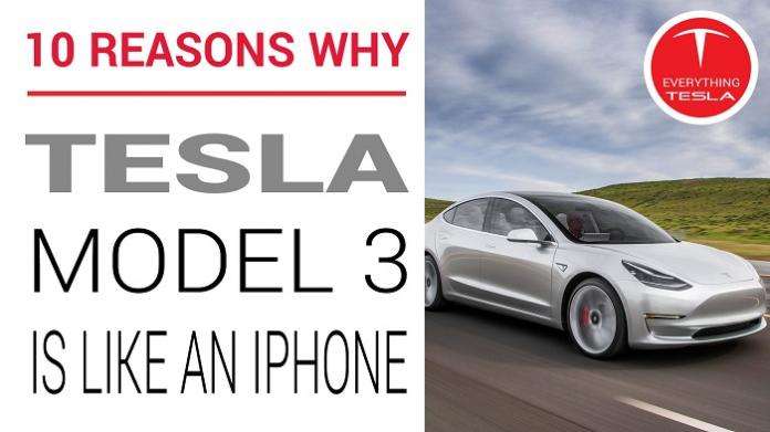 Tesla Model 3 compared to iPhone