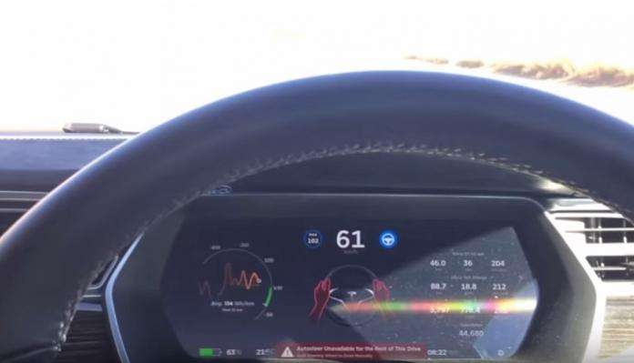 Tesla Model S Autopilot stopping