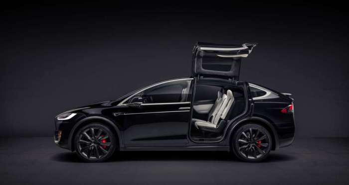 Tesla Model X Falcon Wing Open Black