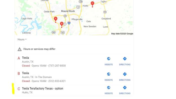 Tesla Texas Terafactory on Google Maps
