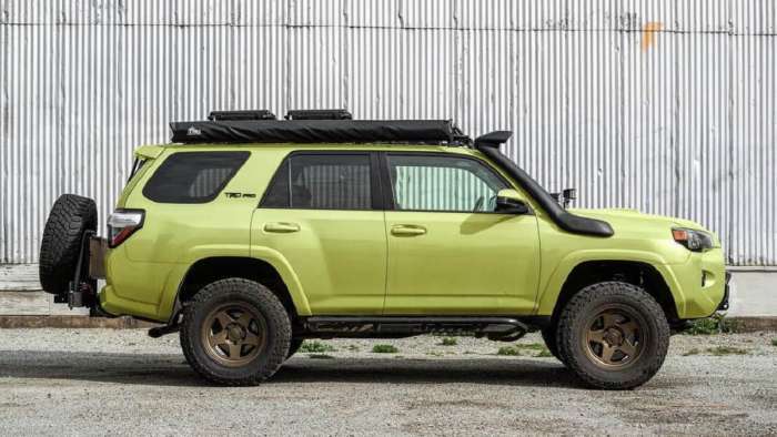 Toyota 4Runner TRD Pro in lime color profile view