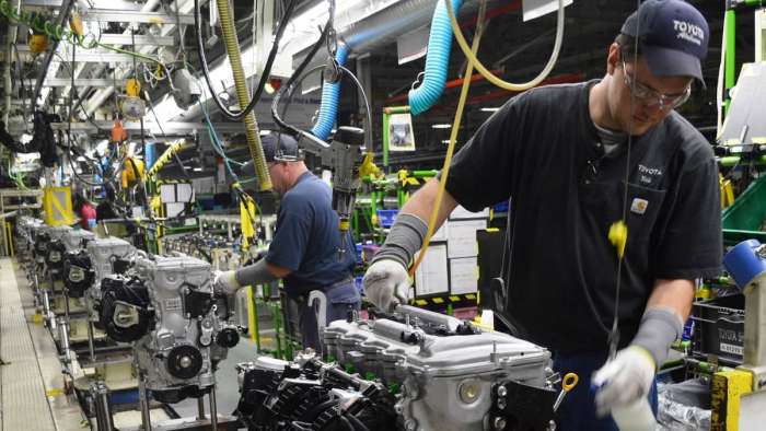 Toyota's U.S. production increases.