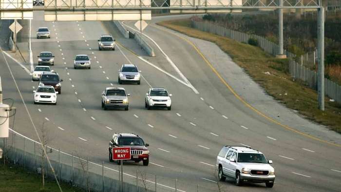 Traffic Flows On An Interstate As Speeing Rises