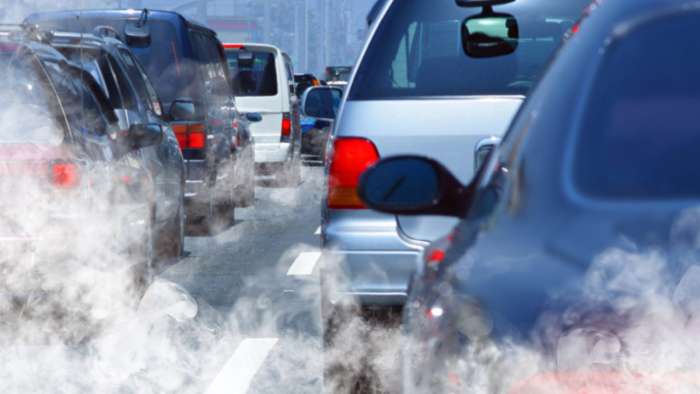 Cars spew exhaust in morning freeway traffic [CREDIT: Lawrence Berkeley Lab]