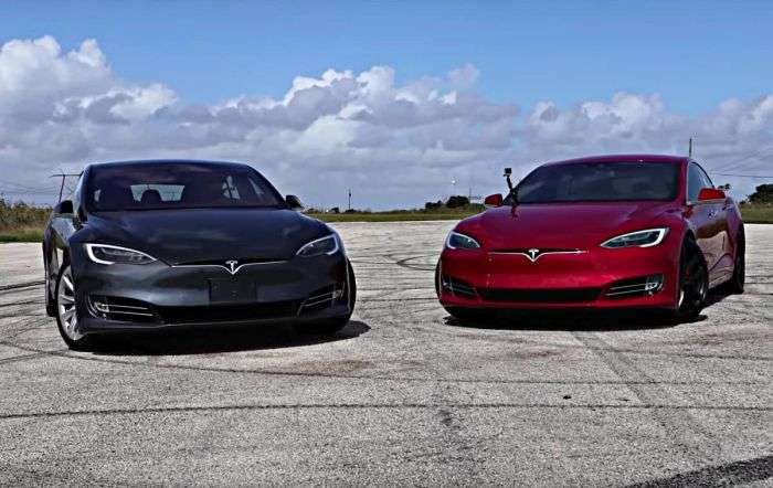 Two Tesla Model S vehicles