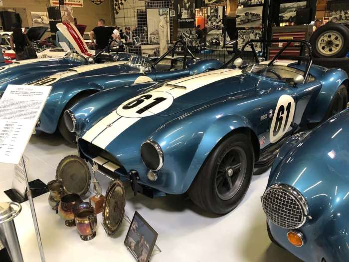 Some of Shelby's winning race cars on display 