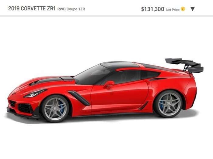 2019 Corvette ZR1 Build Screen